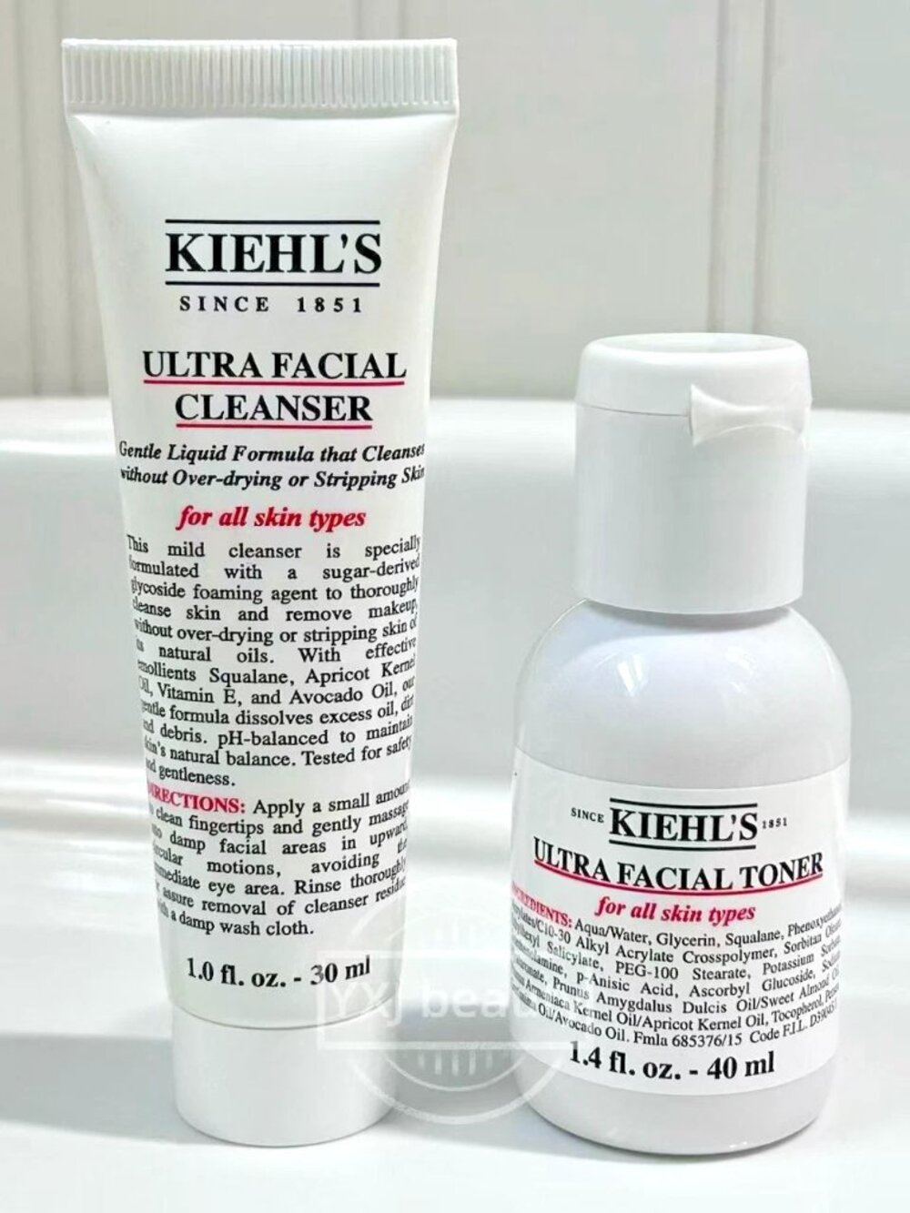 New Kiehl's Ultra Facial Cleanser & Toner For All Skins Travel Size Set